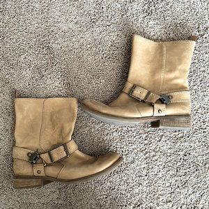 Gianni Bini- Tan, Leather, Ankle Boots. Mid Calf Harness Boots. *7.5 (see below)